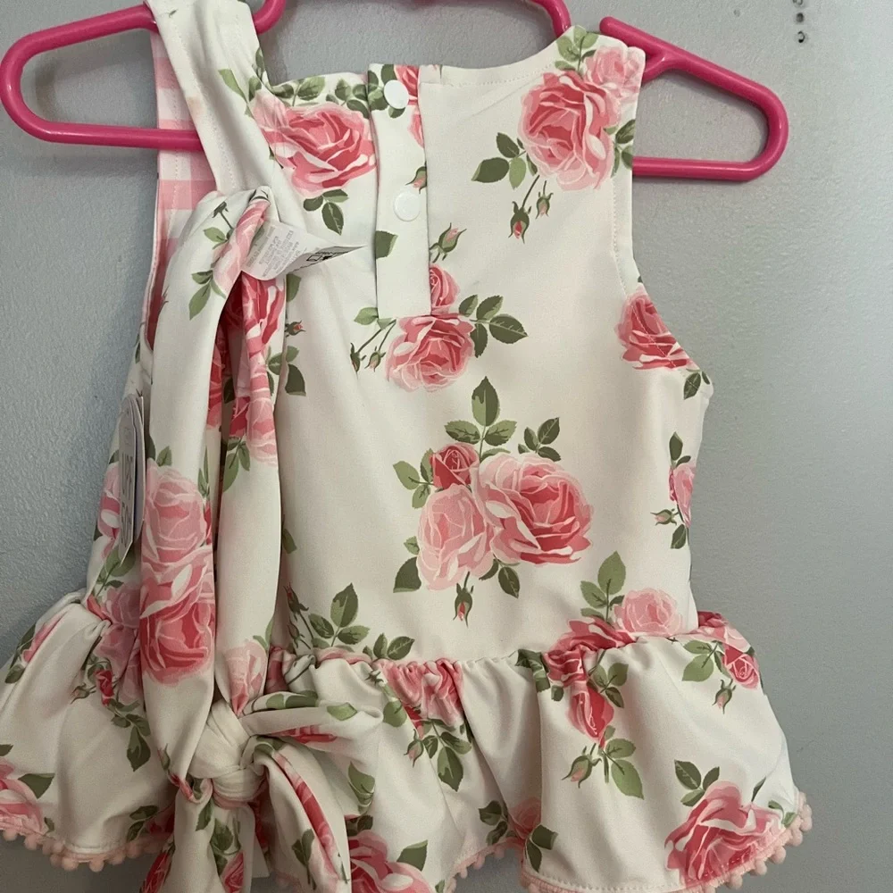 Mudpie Swimsuit Reversible‎ Top and Headband NWT